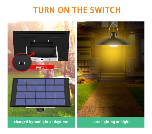 Colgantes De Luz Solar Con Panel Ajustable Automático