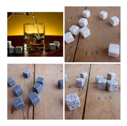 6 Hielos Cubos Piedras Rocas Grandes Soap Stone Para Whisky