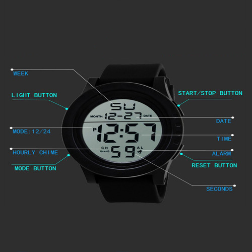 Reloj Digital Led Luminoso Para Deportes Al Aire Libre Con A
