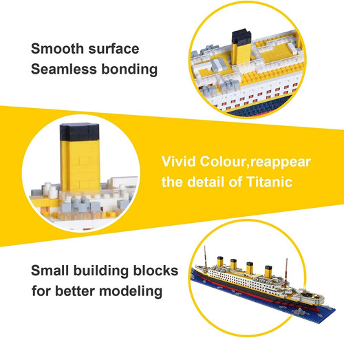 New Puzzle 3d Juguetes Bloques Titanic Maquetas Barco Regalo
