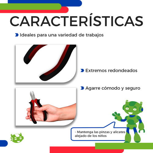 Juego de Pinzas Slim Company Multifuncional 5 Pzs Alicates Para Joyas, Corte Superior, Punta Diagonal, Punta de Aguja, Punta Redonda, Punta Doblada