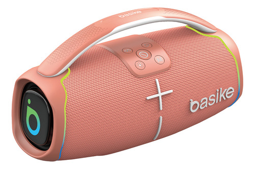 Caixa De Som Portátil Bluetooth, Subwoofer Ativo, Estéreo Hifi, Bombox, Com Rgb, Tws 1+1, Bateria 6 Horas, Bluetooth 5.3, Ipx6, Powerbank Para Telefones Celulares, Cor Rosa