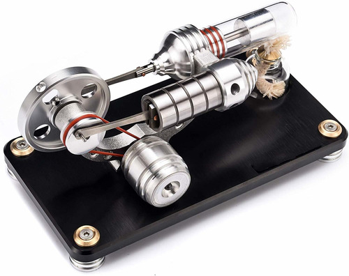 Sunnytech Hot Air Stirling Engine Colorful Led Flywheel Educ