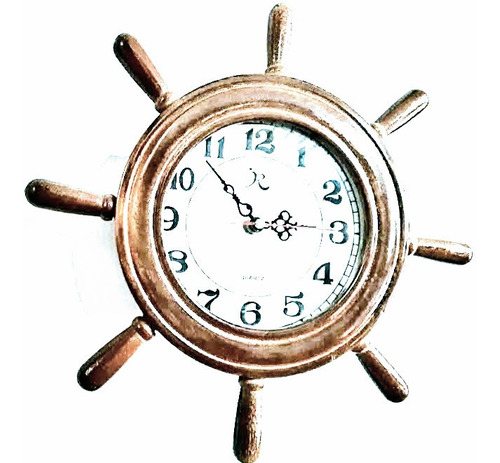 Reloj De Pared Timón Madera