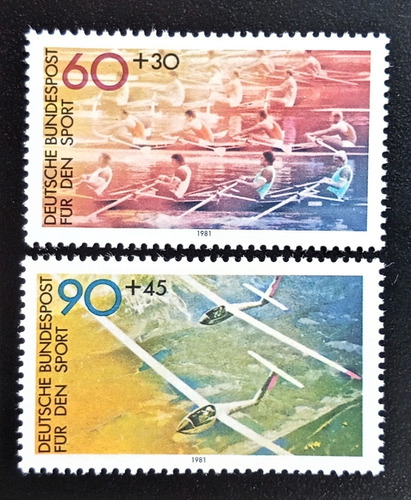 Alemania Aviones, Serie Mi 1094-95 Deportes 1981 Mint L16674