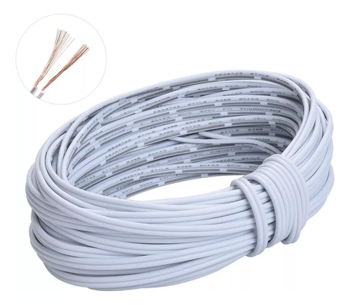 Cable Paralelo Bipolar 2x2,5 Mm X 15 Mts Blanco Velador