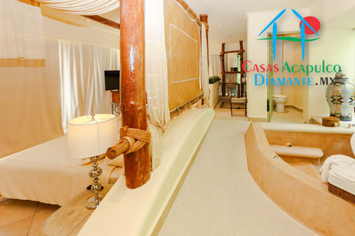 Cad Las Brisas Villa Del Sol. Terraza Con Asoleadero. Alberca Con Jacuzzi Y Palapa Con Wet Bar