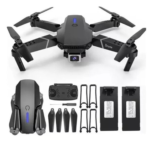 Drone E88 Pro Dual Câmera 4k Wifi 2 Baterias De Cor Preto Ou Cinza