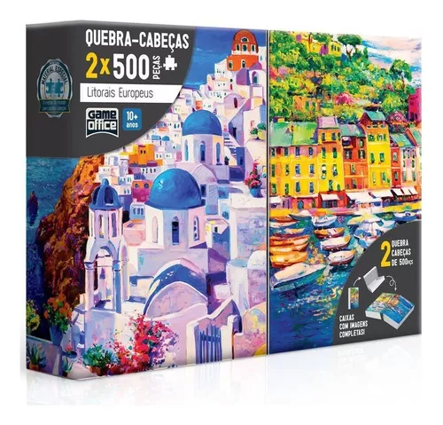 Quebra Cabeça Kit 2x500pçs Paisagens Búlgaras Game Office