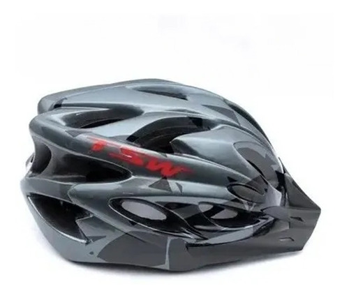 Imagem 2 de 5 de Capacete Ciclismo Tsw Raptor Ii Cinza/preto/vermelho Tam G