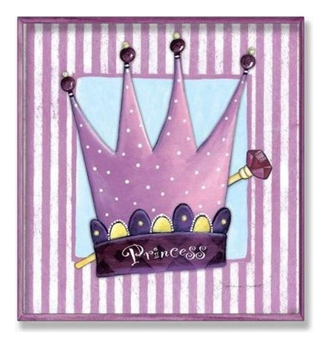 The Kids Room By Stupell Purple Princess Crown Con Rayas 