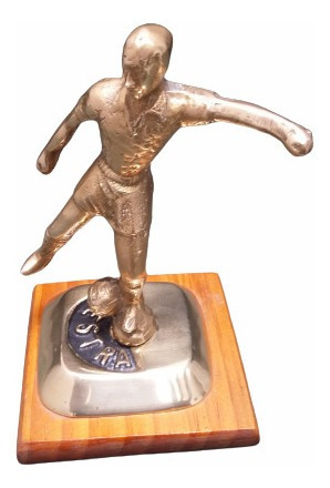 Antiguo Trofeo Futbol Riestra Bronce Macizo (Usado)