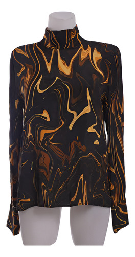 Blusa Marmoleada Con Botones Forrados Mango (Usado)