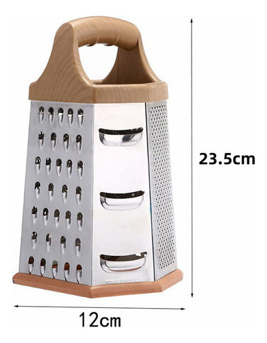 Rallador De Caja De Acero Inoxidable Versátil Con Mango