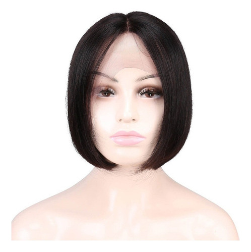 ... . Peluca De Cabello Humano Natural, Corte Bob Corto,