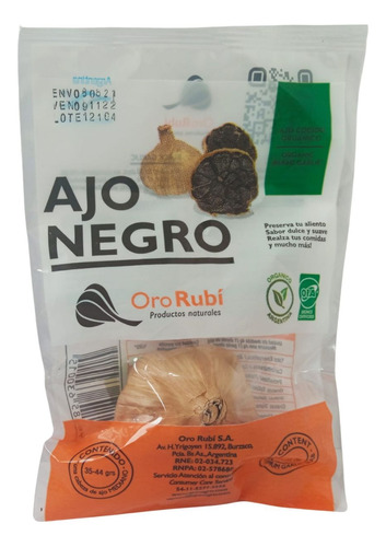 Ajo Negro Orgánico Oro Rubí - Premium