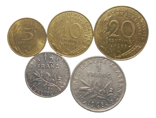 Francia Lote De 5 Monedas Fechas Varias 60 70 80 Oferta (Usado)