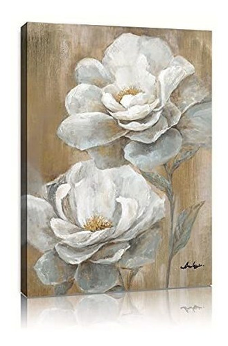 Yidepot Floral Canvas Wall Art Peony Flower Picture L58sg