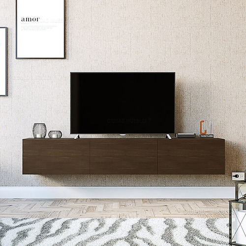 Imagen 7 de 9 de Mesa Tv Flotante Para Lcd. Con Puertas. 160cm. Moderno