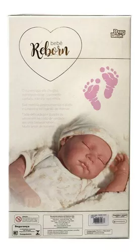 Boneca Bebê Reborn Rosa Olho Fechado Nova Brink Silicone