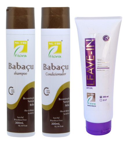  Kit Shampoo Condicionador Nutriflora Babaçu Leave-in Special