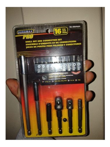 Set De Puntas Y Adaptadores Para Taladro 16 Piezas