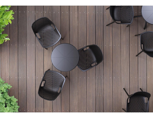 Pack 4 Sillas Comedor Resistent Exteriores, Lavables, City Color Negro