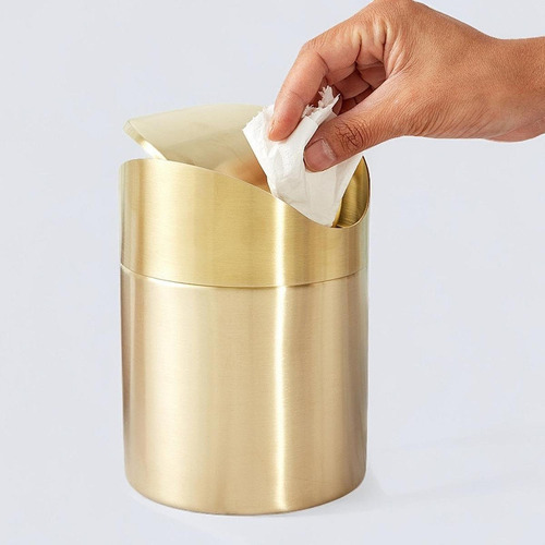 Mini Lixeira De Mesa Lixeira De Aço Inoxidável Minimalista