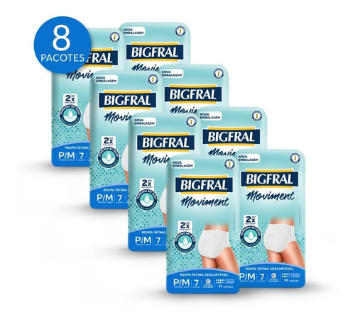 Kit Roupa Íntima Bigfral Moviment P/m - 56 Unidades