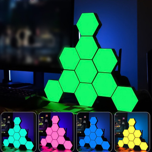 C Night Light 6 - Painel Rgb De Lâmpada De Parede Hexagonal
