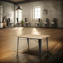 Comprar Juego De Comedor Tolix Mesa 120x70 + 6 Sillas Tolix C\u002Fmadera