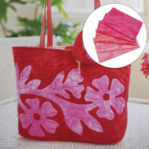 5 Piezas De Tela De Teñido Anudado Estampada, Rosado
