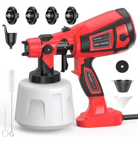 Pulverizador De Acabado Fino, Paquete De 1,rojo,800w,1400ml 