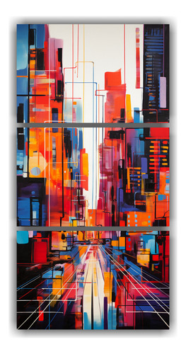 45x90cm Cuadro Decorativo Urbano Líneas Finas Equilibrio Vi