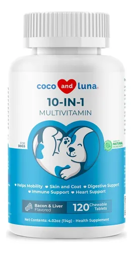 Multivitamínico 10 En 1 Para Perros 120 Tabletas Masticables