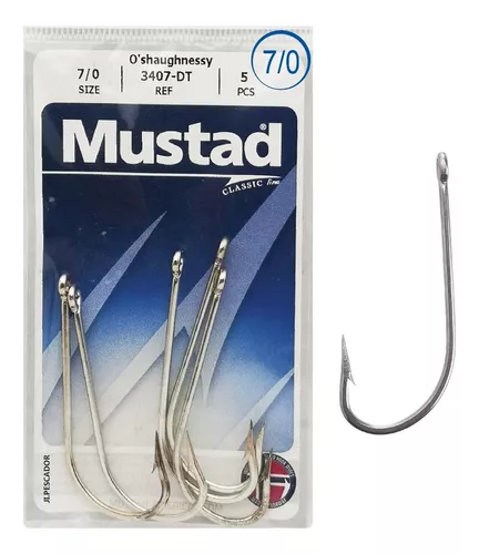 Anzuelo Pesca Mustad O´shaughnessy 3407-dt 7/0 Paquete X 5