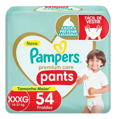 Fralda Pampers Premium Care Pants Tamanho Xxxg 54 Unidades
