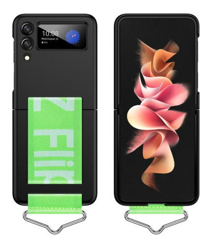 Capa Acrílica Com Strap Para Galaxy Z Flip 3 - Preta