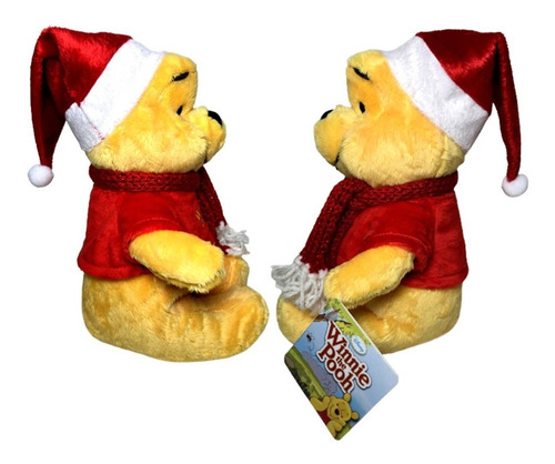 Imagem 3 de 4 de Boneco De Pelúcia Urso Ursinho Pooh Papai Noel Natal Disney