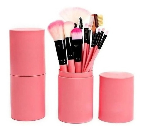 Set 12 Brochas Envase Tubular Maquillaje