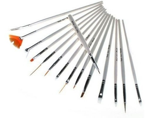 Imagem 6 de 6 de Kit 15 Pinceis + 10 Boleadores Decoração De Unhas + Brinde!!