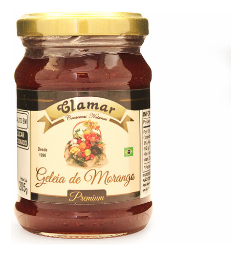 Geleia De Morango Clamar 205g 100% Natural Sem Conservantes