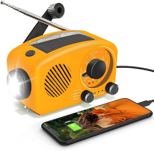 Radio Solar Emergencia, Manivela,greadio Con Am Fm Bluetooth