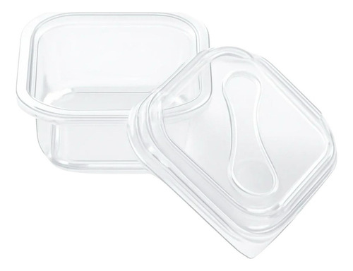 200un Potinho P/ Bolo De Pote Quadrado 150ml C/ Mini Colher