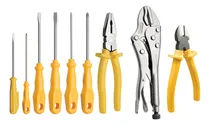 Comprar Kit Ferramenta 9 Peças: 3 Chaves Philips + 3 Chaves de Fenda + Alicate Universal + Alicate de Corte + Alicate de Pressão Mordente Curvo - Tramontina