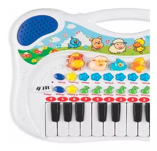 Instrumentos Musicais - Piano Musical Animal Rosa - 6408 Braskit