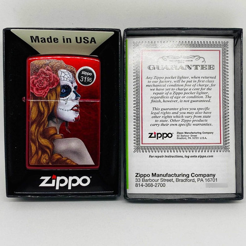 Zippo Mujer Zombie Rojo + Regalo