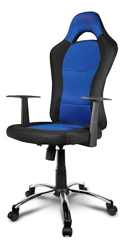 Silla Gamer Drakon Xtech Negro-azul Respaldo Alto Deportivo