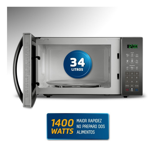 Micro-ondas Espelhado 34 Litros 1400w Mo-02-34-e Mondial 110V