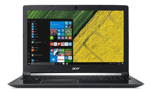 Notebook Acer Aspire 7 A715-72G negra 15.6", Intel Core i7 8750H  8GB de RAM 1TB HDD, NVIDIA GeForce GTX 1050 Ti 1920x1080px Windows 10 Home